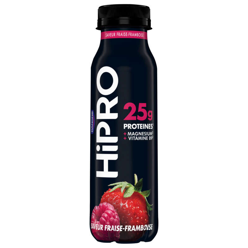 Hipro Yaourt À Boire Fraise Framboise 25% Protéines 300g Hipro Yaourt À Boire Fraise Framboise 25% Protéines 300g