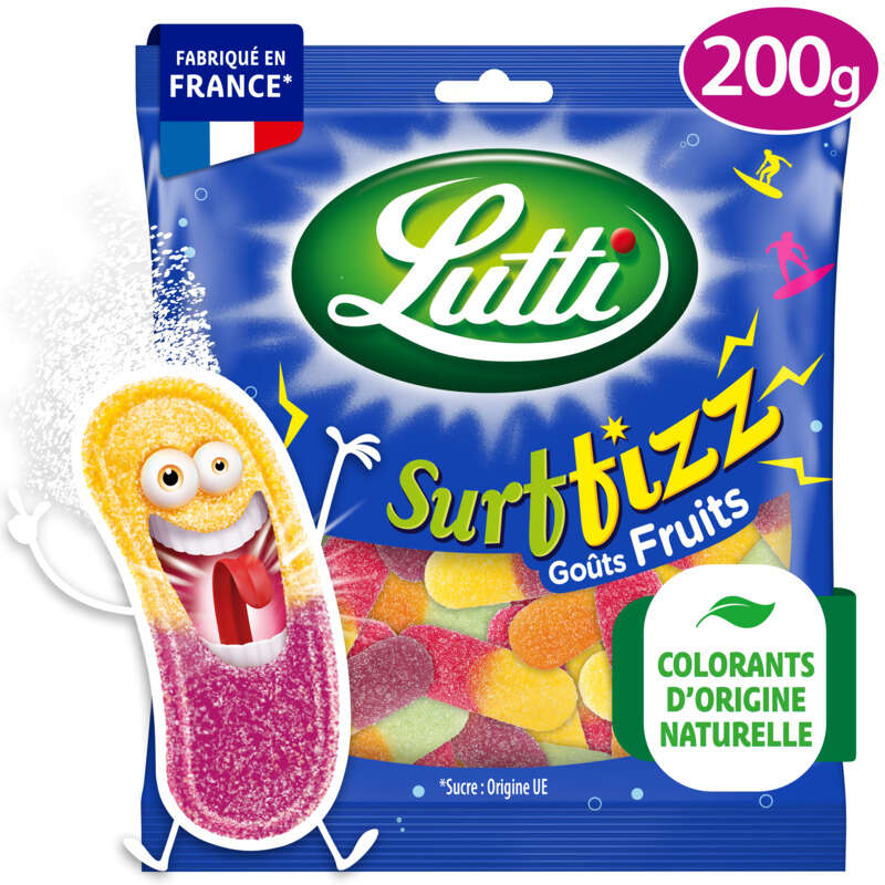 Lutti Bonbons Surffizz Goûts Fruits 200g Lutti Bonbons Surffizz Goûts Fruits 200g