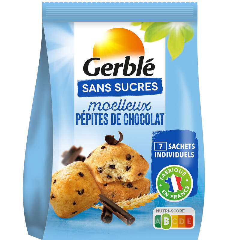Gerblé Moelleux Pépites Chocolat Sans Sucres Ajoutés 196g Gerblé Moelleux Aux Pépites De Chocolat Sans Sucres 196g