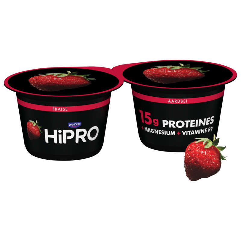 Hipro Yaourt Protéiné à la Fraise 2x160g Hipro Yaourt Protéiné à la Fraise 2x160g