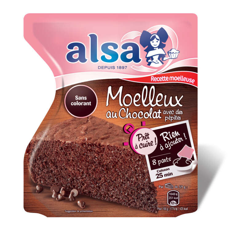 Alsa Préparation Pour Moelleux Au Chocolat Avec Des Pépites 500g Alsa Préparation Pour Moelleux Au Chocolat Avec Des Pépites 500g