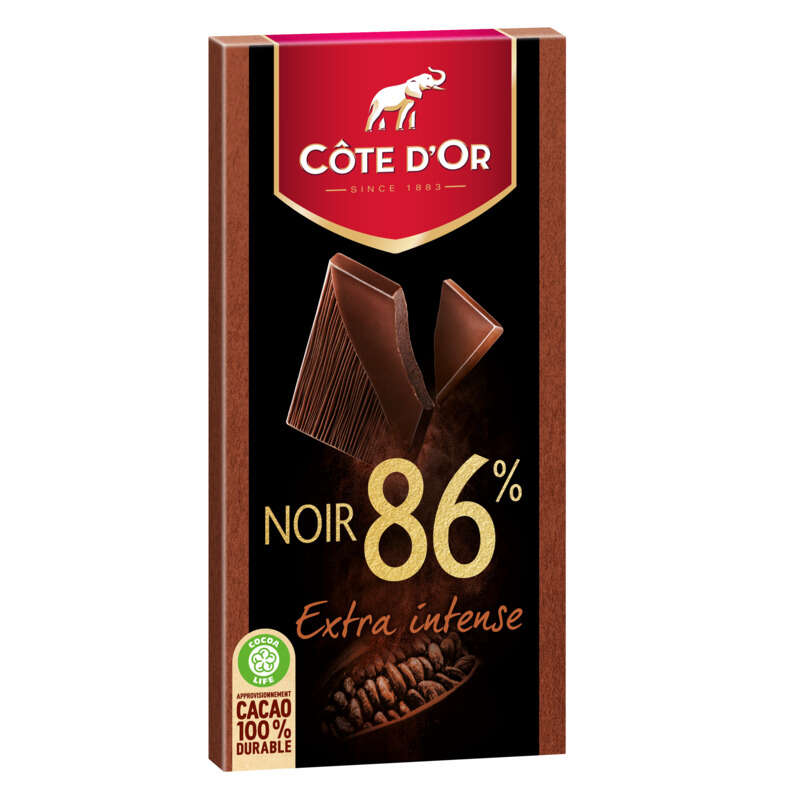 Côte d'Or Tablette Chocolat Noir Extra Intense 86% 100g Côte d'Or Tablette Chocolat Noir Extra Intense 86% 100g