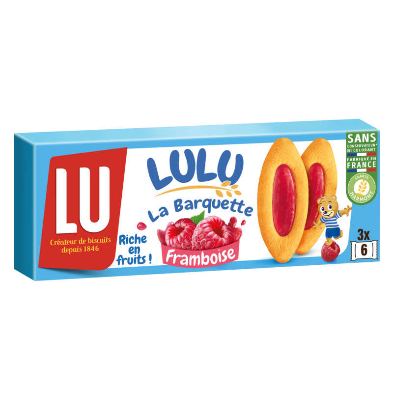 Lu Lulu La Barquette Biscuits Framboise 120g Lu Lulu La Barquette Biscuits Framboise 120g