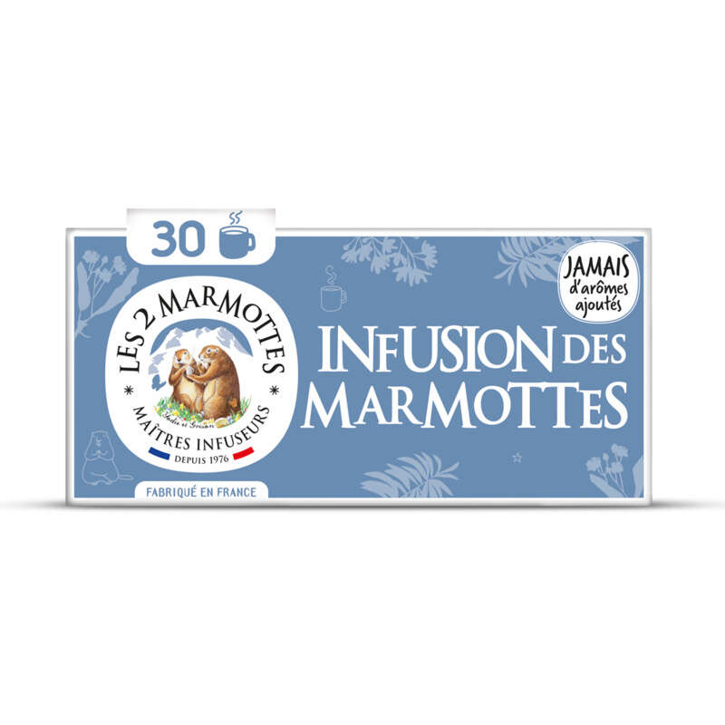 Les 2 Marmottes Infusion Tilleul & Verveine 30 Sachets 46g Les 2 Marmottes Infusion Tilleul & Verveine 30 Sachets 46g