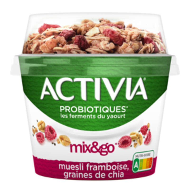 Activia Probiotiques mix&go Muesli Framboise 170g Activia Probiotiques mix&go Muesli Framboise 170g