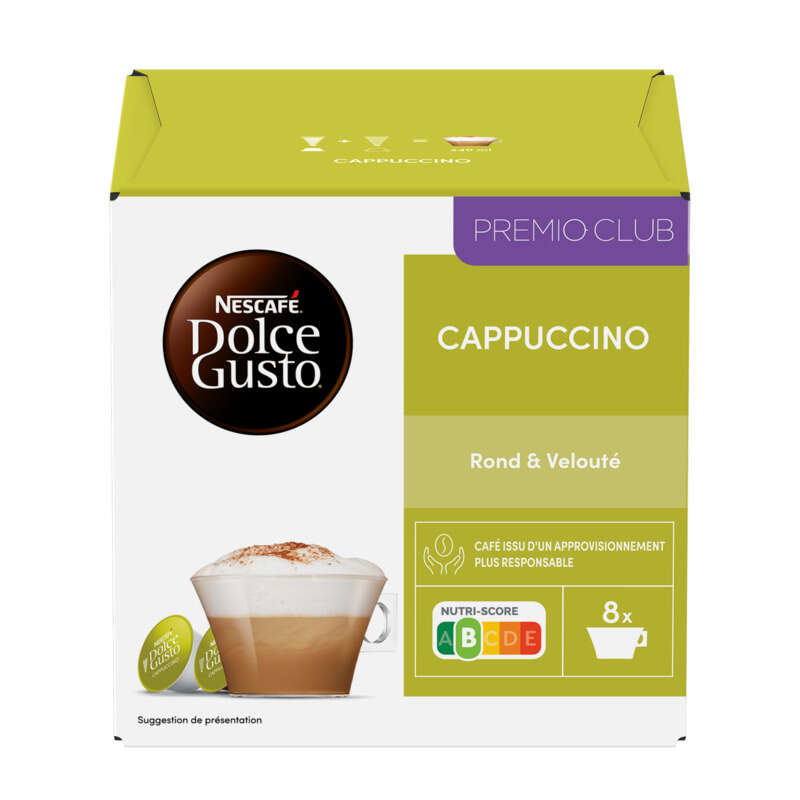 Nescafé Dolce Gusto Capsules de cappucino extra cremoso 186,4g Nescafé Dolce Gusto Capsules de cappucino extra cremoso 186,4g