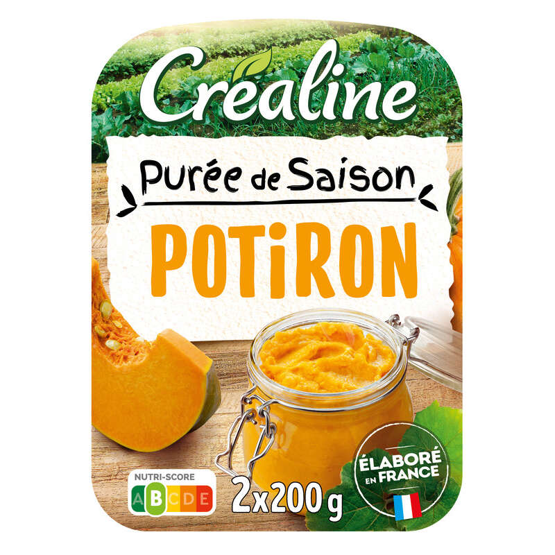 Créaline Purée de saison Potiron 2x200g Créaline Purée de saison Potiron 2x200g