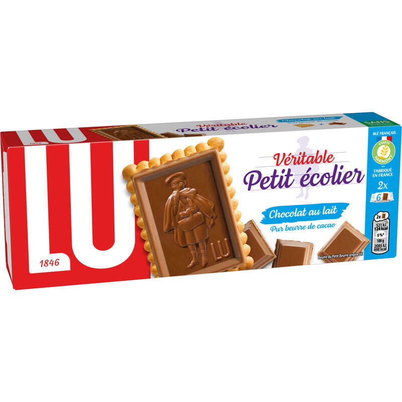 Lu Petit Écolier Petit Beurre Biscuits nappés de Chocolat au Lait 150g Lu Petit Écolier Petit Beurre Biscuits nappés de Chocolat au Lait 150g