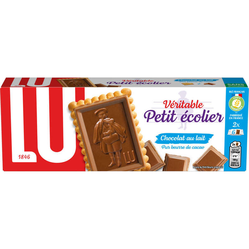Lu Petit Écolier Petit Beurre Biscuits nappés de Chocolat au Lait 150g