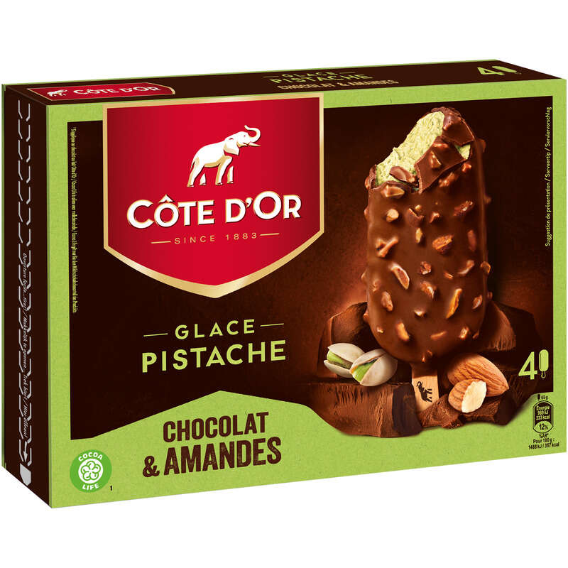 Côte D'Or Glaces Pistache Chocolat & Amandes 260g Côte D'Or Glaces Pistache Chocolat & Amandes 260g