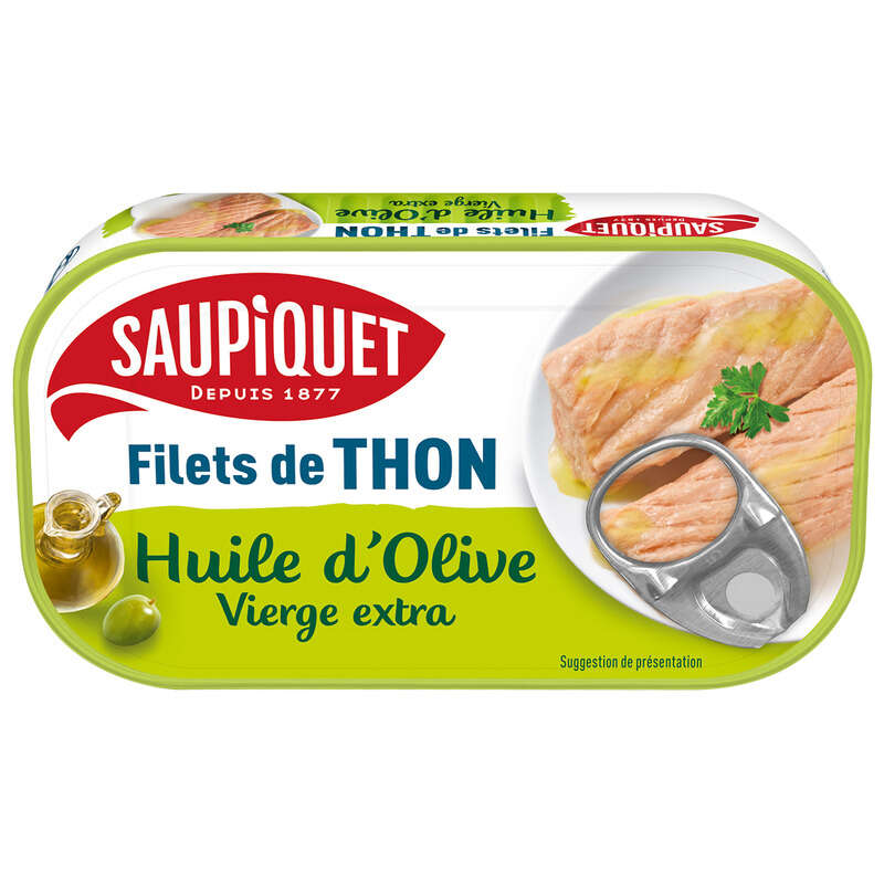 Saupiquet Filets de Thon à L'huile d'Olive Vierge Extra 81g Saupiquet Filets de Thon à L'huile d'Olive Vierge Extra 81g