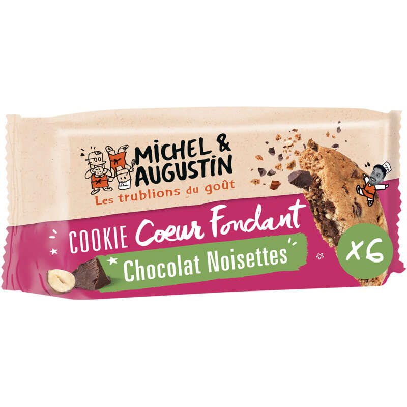 Michel & Augustin Cookies Cœur Fondant Chocolat Et Noisettes 180g