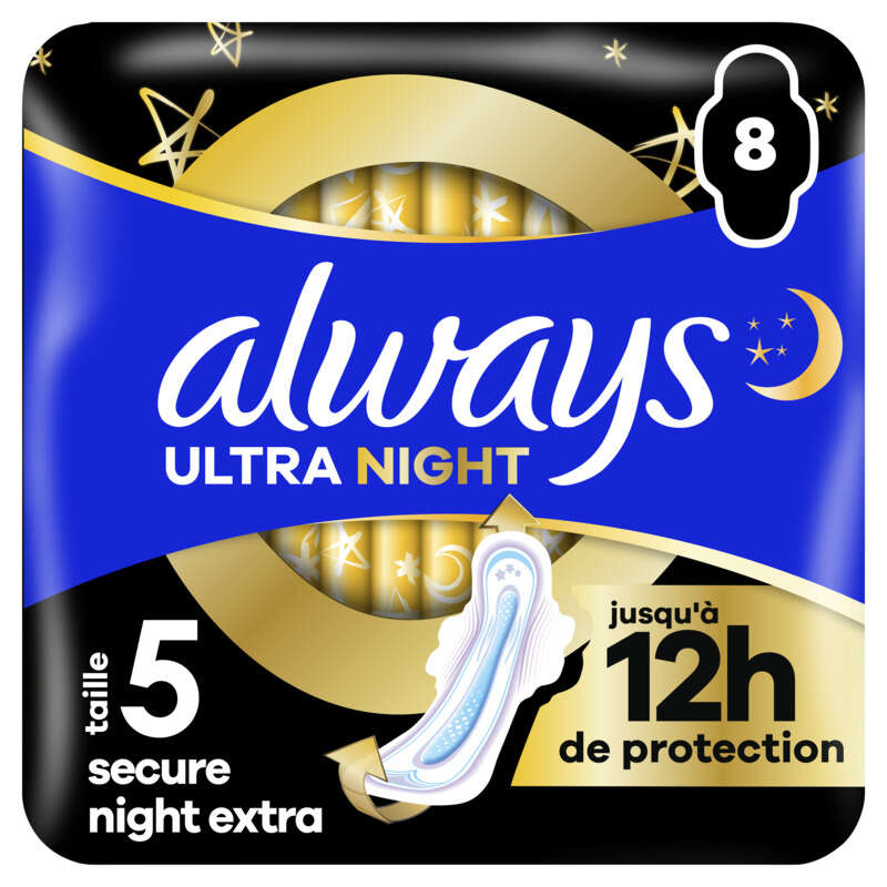 Always Serviettes Ultra Secure Night x8 Always Serviettes Ultra Secure Night x8