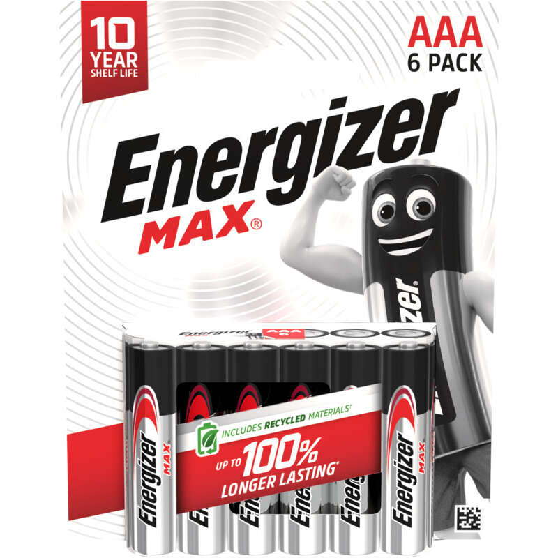 Energizer Pile Alcalines Max AAA/LR03, pack de 6 Energizer Pile Alcalines Max AAA/LR03, pack de 6