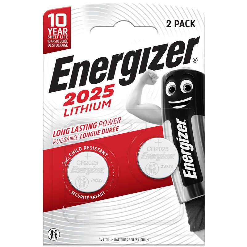 Energizer pile bouton energizer lithium 2025, pack de 2 Energizer pile bouton energizer lithium 2025, pack de 2