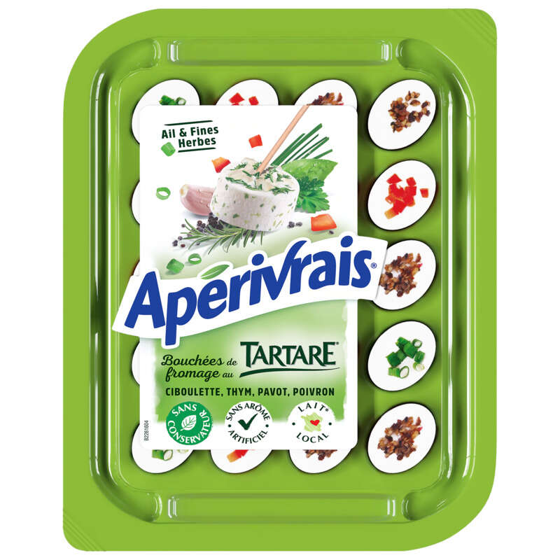 Apérivrais Bouchées de fromage à l'ail et fines herbes 100G Apérivrais Bouchées de fromage à l'ail et fines herbes 100G