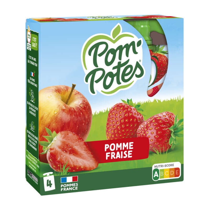 Pom'potes Pomme Fraise 4x90g
