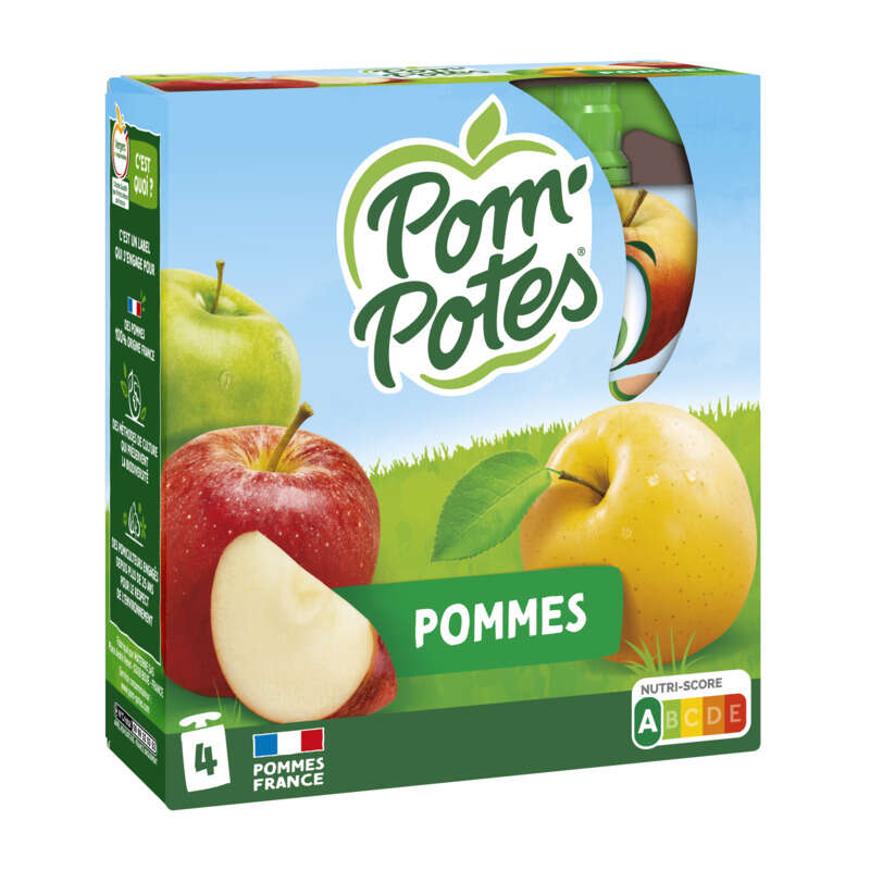 Pom'potes Compote Pomme Nature 4x90g