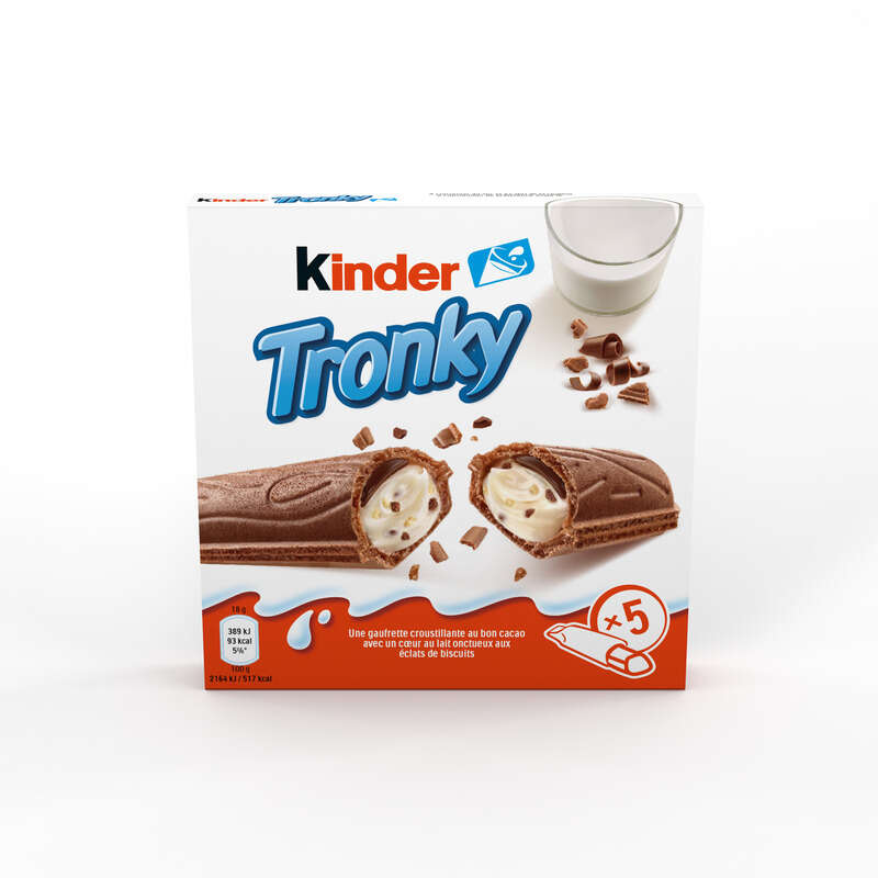 Kinder Tronky Biscuits Fourrés Chocolat au Lait x5 90g Kinder Tronky Biscuits Fourrés Chocolat au Lait x5 90g