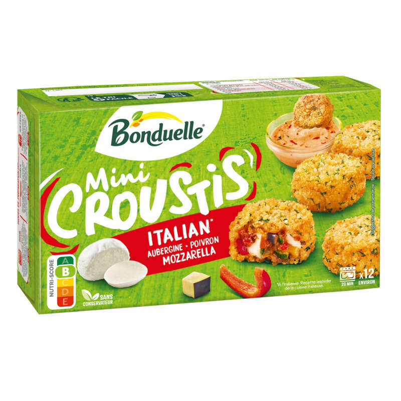 Bonduelle Mini Croustis Italian Aubergine Courgette Mozzarella 240g Bonduelle Mini Croustis Italian Aubergine Courgette Mozzarella 240g