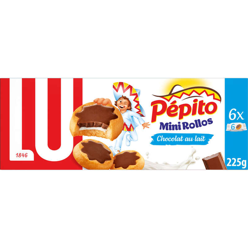 Lu Pepito Mini Rollos Biscuits fourrés & nappés de Chocolat au Lait 225g Lu Pepito Mini Rollos Biscuits fourrés & nappés de Chocolat au Lait 225g