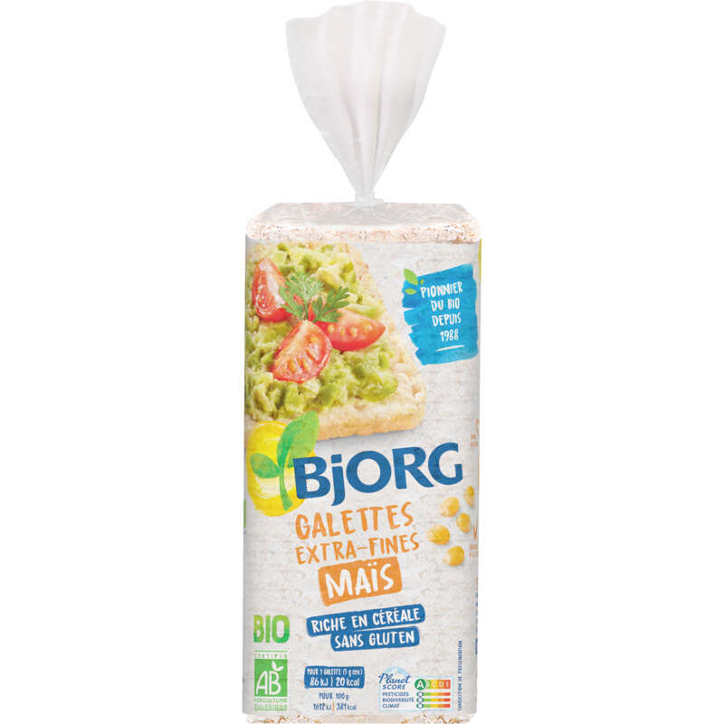 Bjorg Galettes Maïs Bio Sans Gluten 130g Bjorg Galettes Maïs Bio Sans Gluten 130g