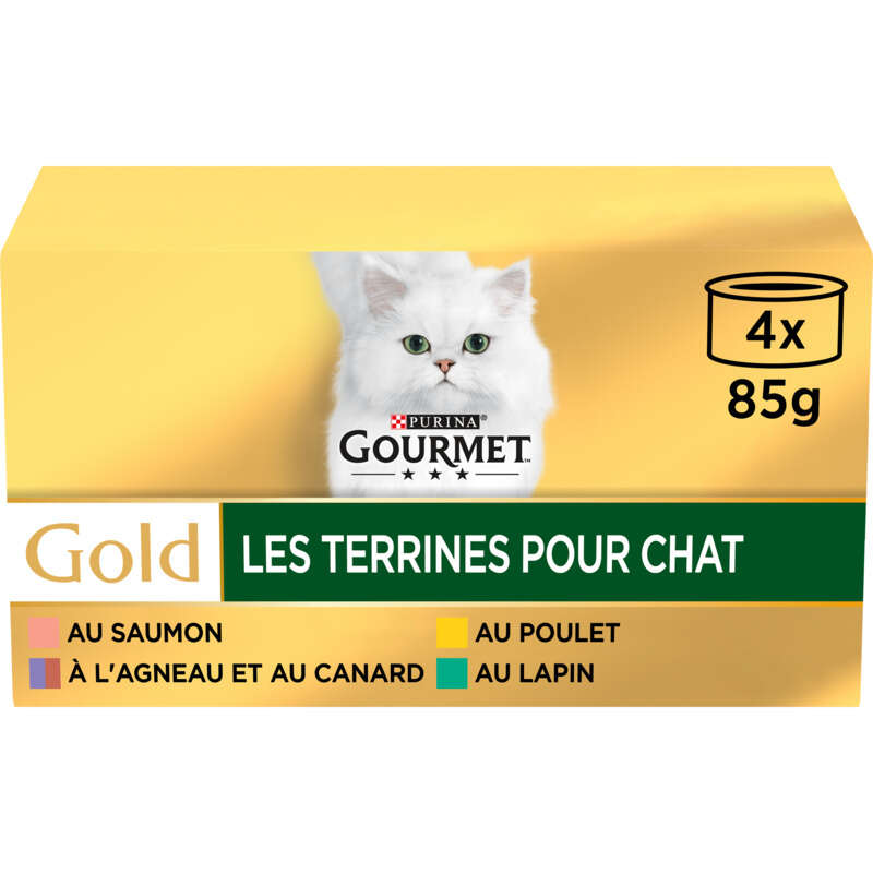 Purina Gourmet Gold Les Terrines pour Chat 4x85g Purina Gourmet Gold Les Terrines pour Chat 4x85g