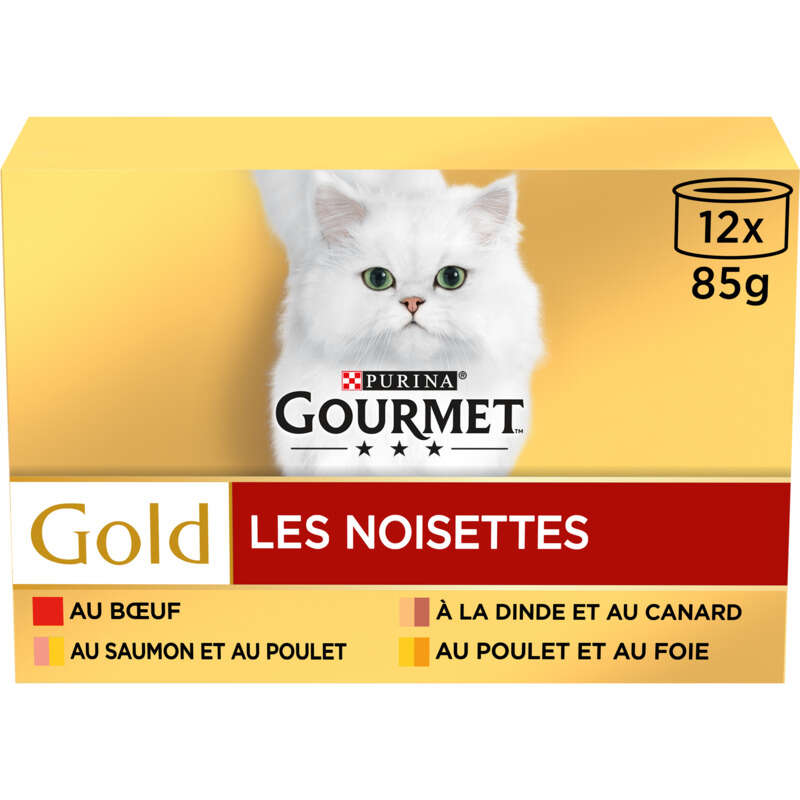 Gourmet Gold Les Noisettes Bouchées pour Chat 12x85g Gourmet Gold Les Noisettes Bouchées pour Chat 12x85g