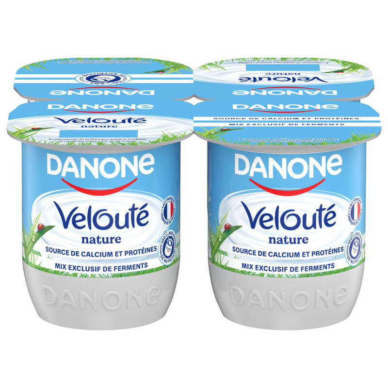 Danone Velouté Yaourt Brassé Nature 4x125g Danone Velouté Yaourt Brassé Nature 4x125g