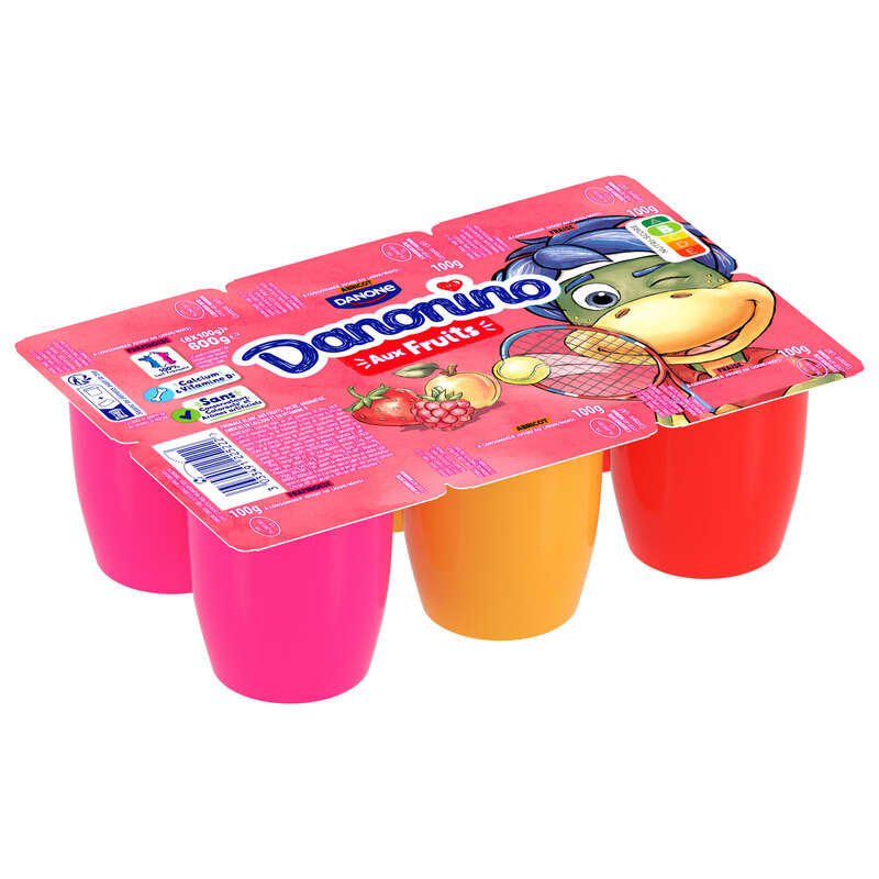 Danonino Petits Suisses Fraise Framboise Abricot 6x100g Danonino Petits Suisses Fraise Framboise Abricot 6x100g