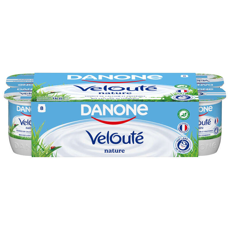 Danone Velouté Yaourt Brassé Nature 8x125g Danone Velouté Yaourt Brassé Nature 8x125g