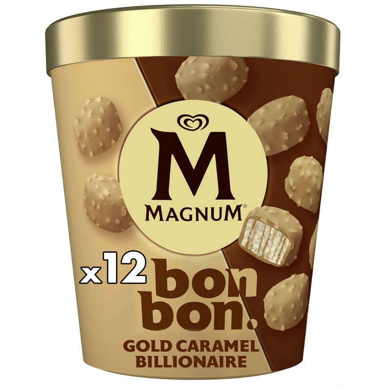 Magnum Glace Bonbon Gold Caramel Billionaire x12 168g Magnum Glace Bonbon Gold Caramel Billionaire x12 168g