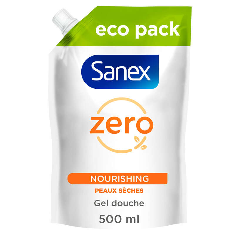 Sanex Recharge Gel Douche Nourrissant Zero% Essential Peaux Sèches 500ml Sanex Recharge Gel Douche Nourrissant Zero% Essential Peaux Sèches 500ml