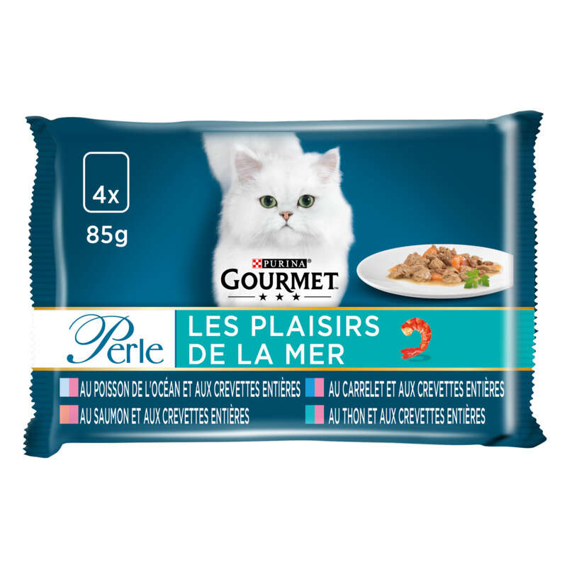 Purina Gourmet Perle Pâtée pour chat Les Plaisirs de la mer 4x85g Purina Gourmet Perle Pâtée pour chat Les Plaisirs de la mer 4x85g