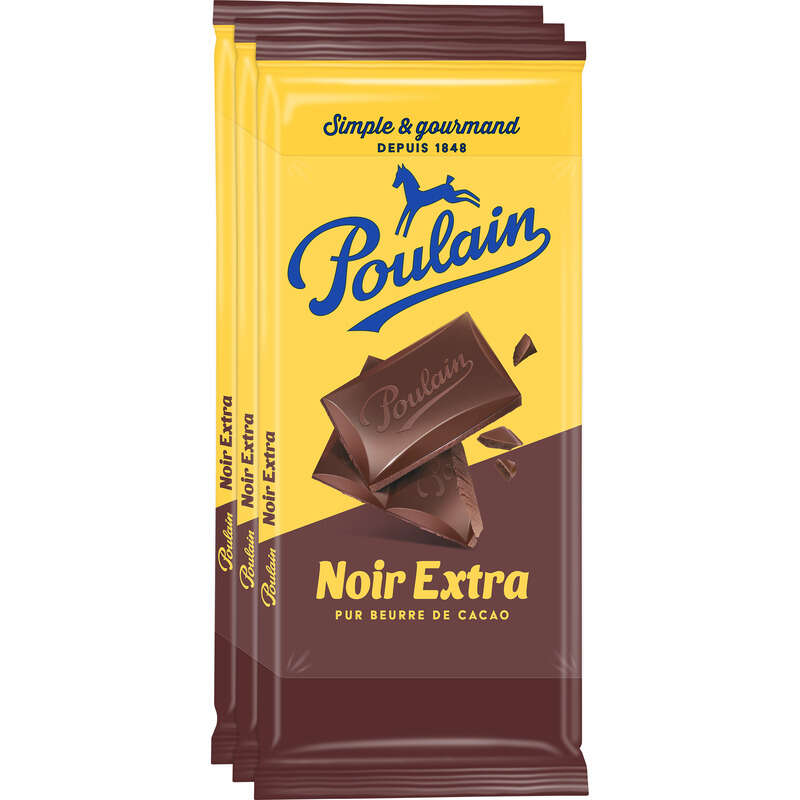 Poulain Tablette Chocolat Noir Extra 3x100g Poulain Tablette Chocolat Noir Extra 3x100g