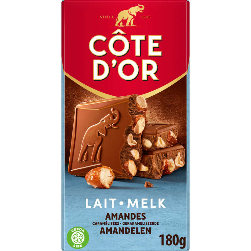 Côte D'Or Tablette Chocolat Lait Pointe De Sel Et Amandes 180g Côte D'Or Tablette Chocolat Lait Pointe De Sel Et Amandes 180g