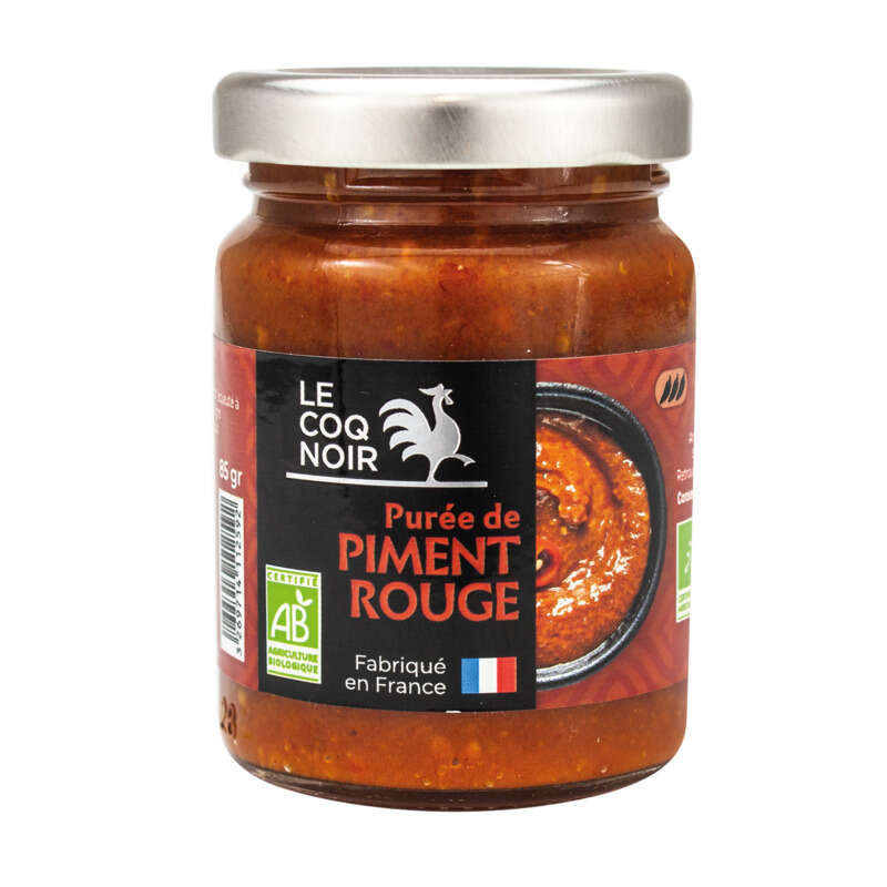 Le Coq Noir Puree De Piment Rouge Bio 85g Le Coq Noir Puree De Piment Rouge Bio 85g