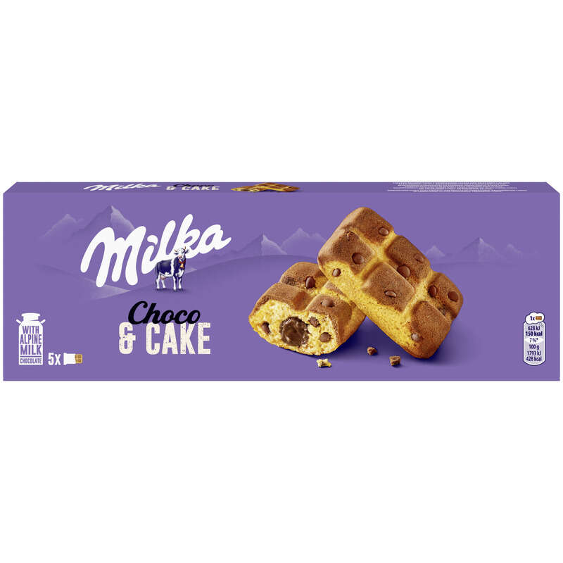 Milka Cake & Choc Gâteaux fourrés aux pépites de chocolat 175g Milka Cake & Choc Gâteaux fourrés aux pépites de chocolat 175g