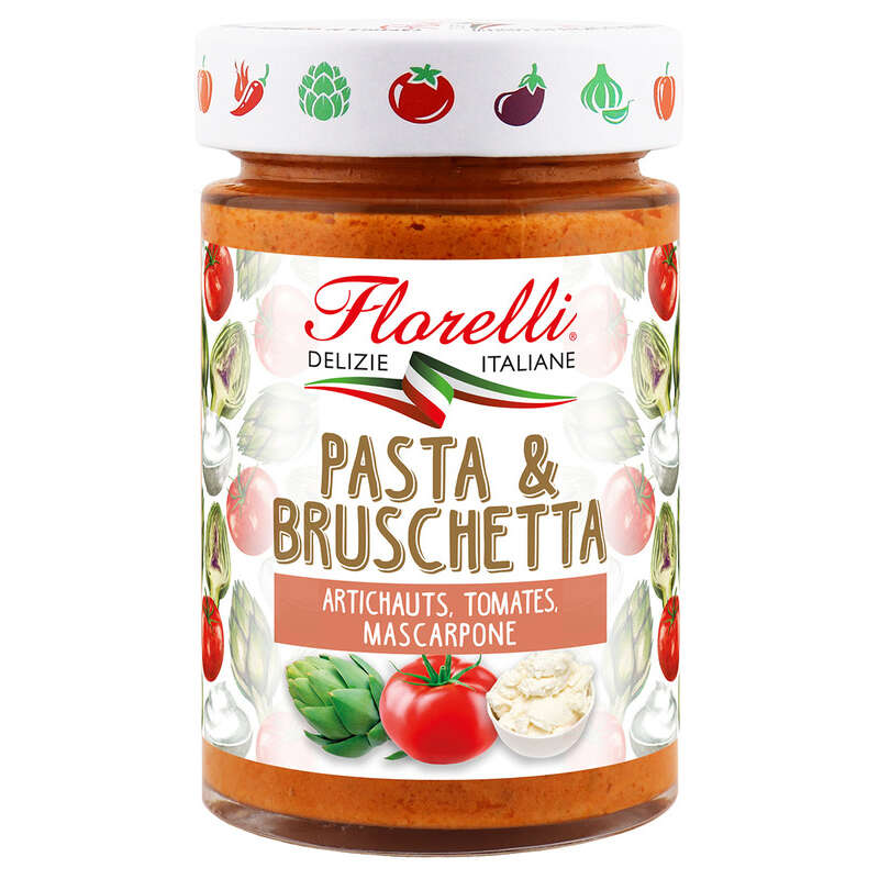 Florelli Sauce Pasta & Bruschetta Asperges Tomates Parmigiano Reggiano 190g Florelli Sauce Pasta & Bruschetta Asperges Tomates Parmigiano Reggiano 190g