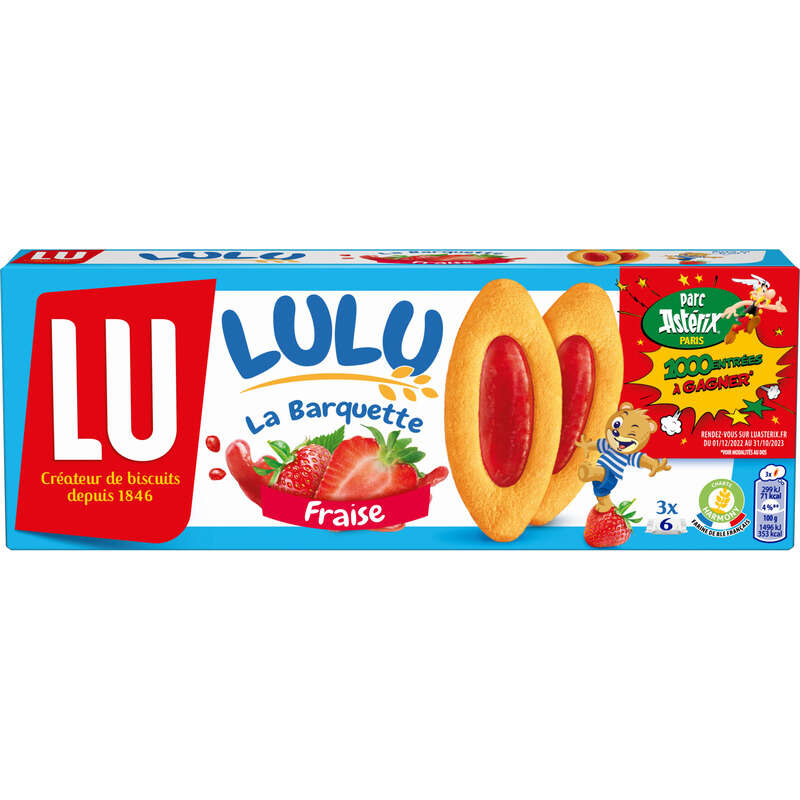 Lu Lulu La Barquette Biscuits Fraise 120g Lu Lulu La Barquette Biscuits Fraise 120g