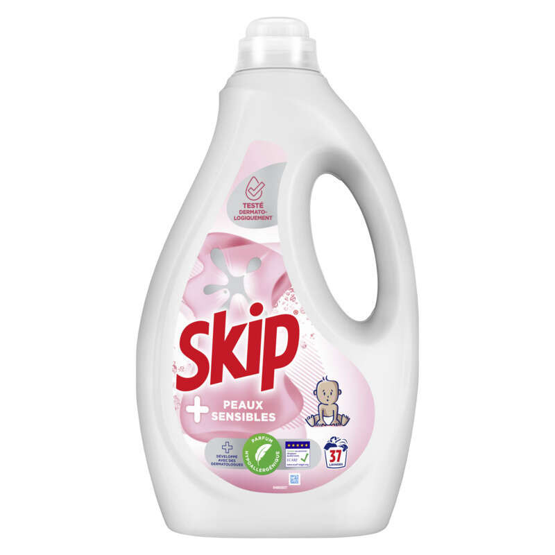 Skip Lessive Liquide Peaux Sensibles *37 Lavages 1,55L Skip Lessive Liquide Peaux Sensibles *37 Lavages 1,55L