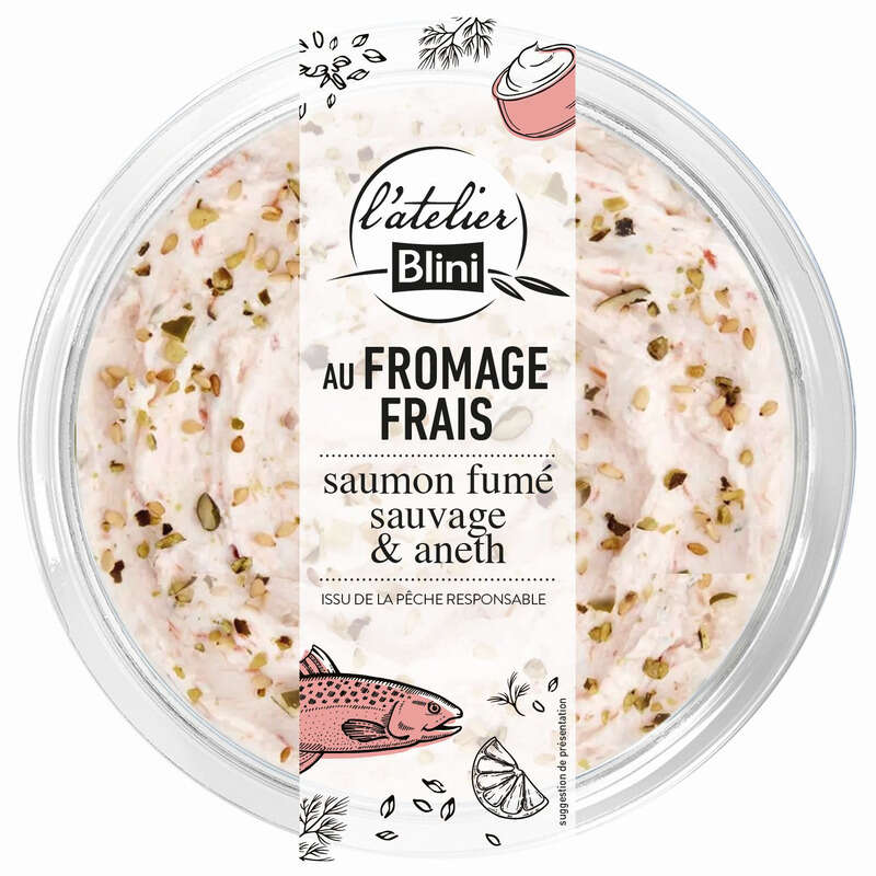 L'Atelier Blini au Fromage Frais & Saumon Fumé Sauvage 140g