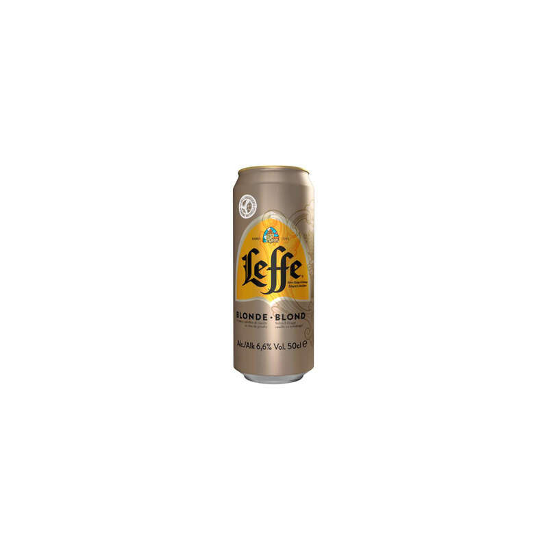 Leffe Bière blonde abbaye en canette 50cl Leffe Bière blonde abbaye en canette 50cl