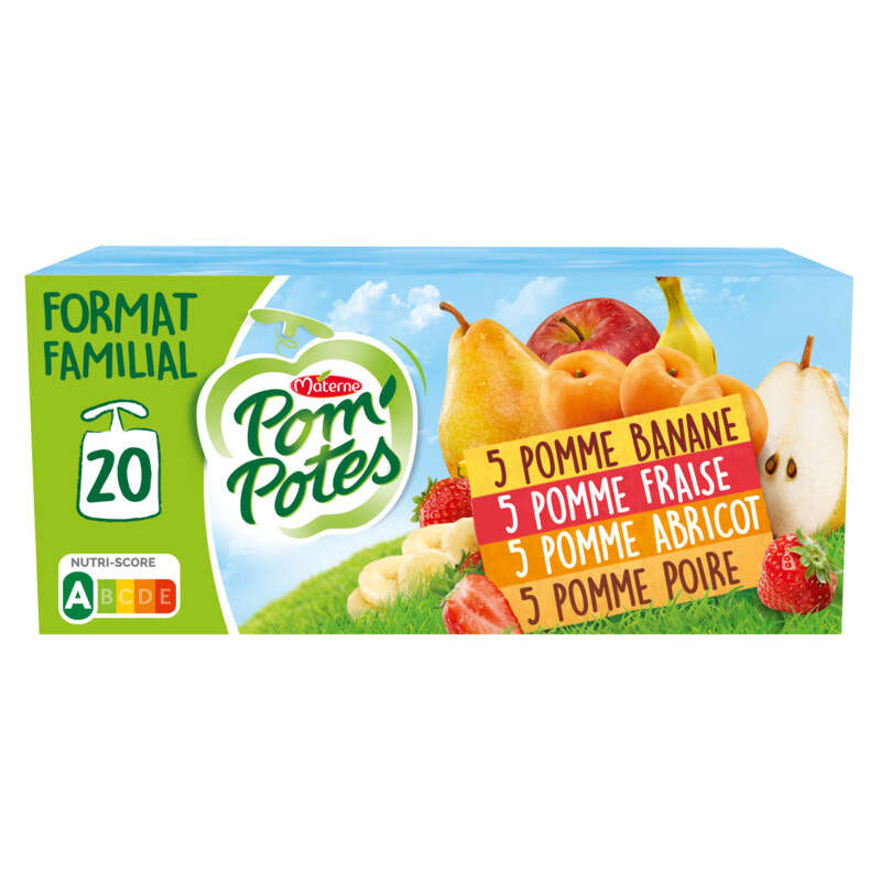 Pom'Potes Compote Pomme Et Abricot 20x90g Pom'Potes Compote Pomme Et Abricot 20x90g