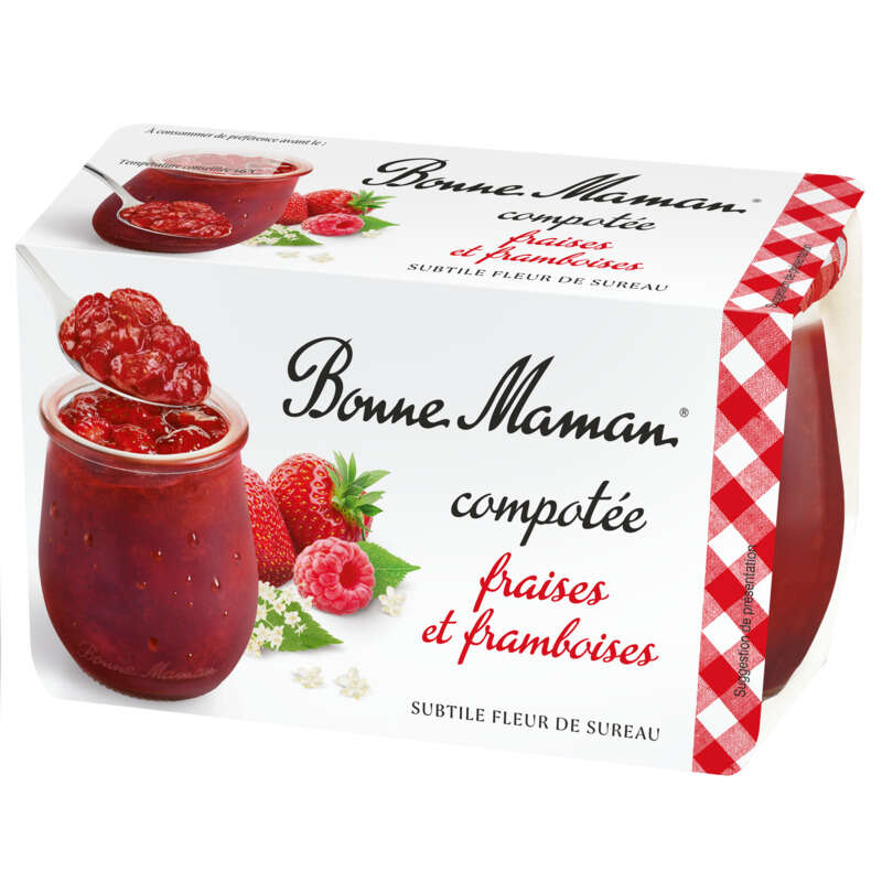 Bonne Maman Compotée fraises et framboises 2x130g