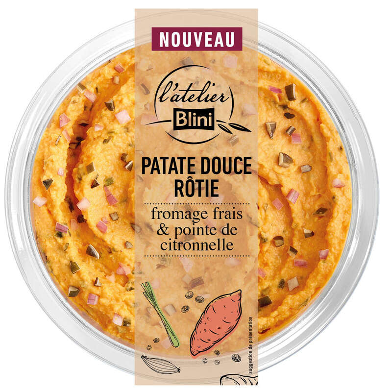L'Atelier Blini Patate Douce Rôtie Fromage Frais & Pointe de Citronnelle 140g L'Atelier Blini Patate Douce Rôtie Fromage Frais & Pointe de Citronnelle 140g