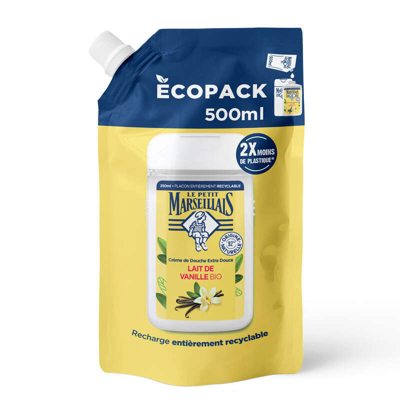 Le Petit Marseillais Recharge Bio Ecopack Lait de Vanille 500ml Le Petit Marseillais Recharge Bio Ecopack Lait de Vanille 500ml