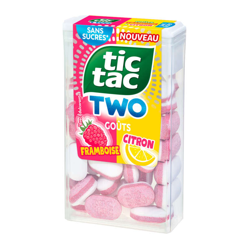 Tic Tac Two Framboise Citron 38 pastilles - 38,5g Tic Tac Two Framboise Citron 38 pastilles - 38,5g