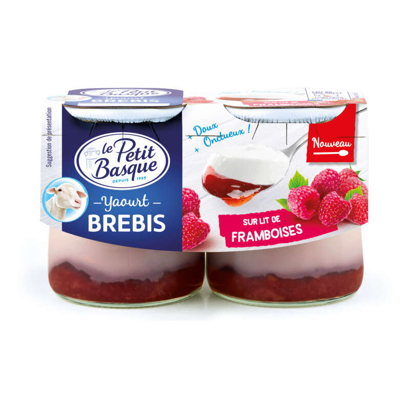 Le Petit Basque Yaourt de Brebis sur lit de Framboises 2x125g Le Petit Basque Yaourt de Brebis sur lit de Framboises 2x125g