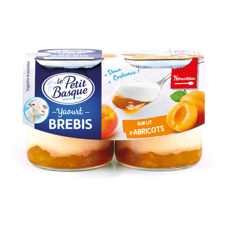 Le Petit Basque Yaourt de Brebis sur lit d'Abricots 2x125g Le Petit Basque Yaourt de Brebis sur lit d'Abricots 2x125g